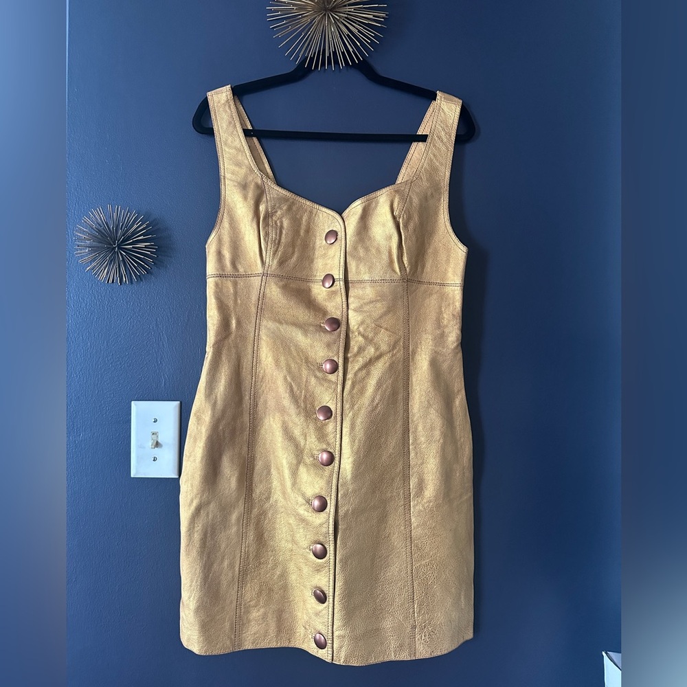 Free People Goldie Leather Mini Dress NWT 10